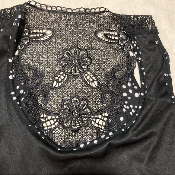 Julie's Closet Black and White Polka Dot Tiered Top | Lace Detail | Made in USA - Picture 7 of 10